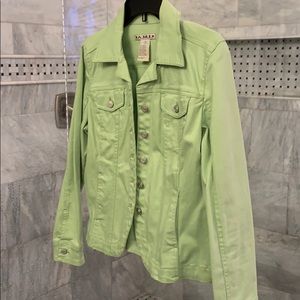 Green denim coat